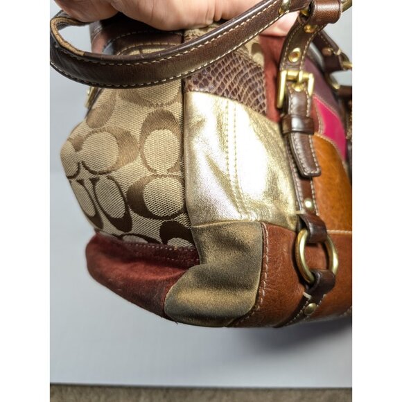 Coach Legacy Limited Edition Holiday Patchwork Leather Tote Bag Purse - Picture 13 of 16